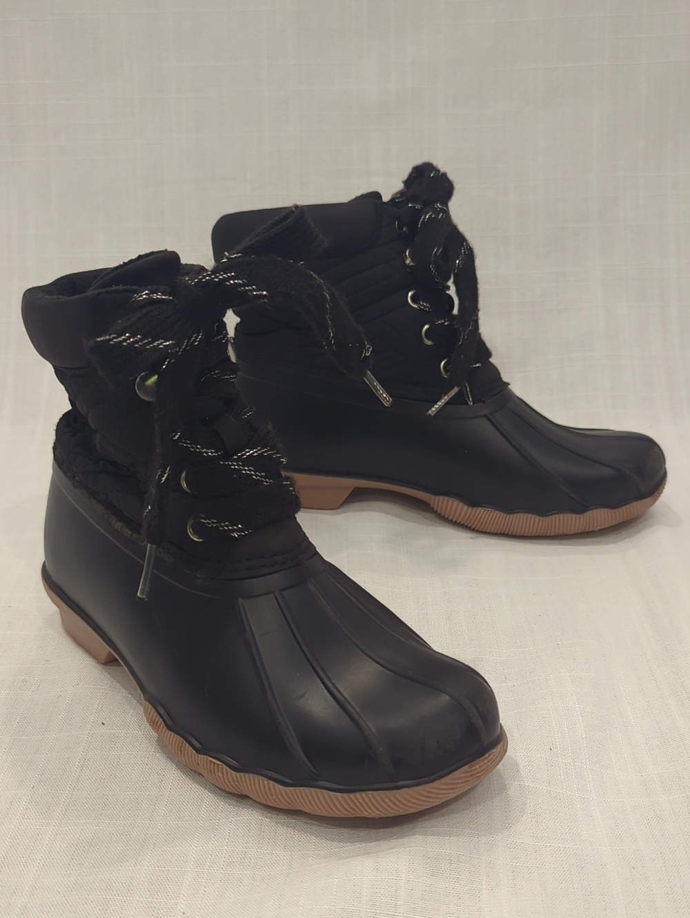 Justice Black Duck Winter Boots size 2‎